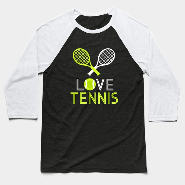 Love tennis Baseball T-Shirt by cypryanus